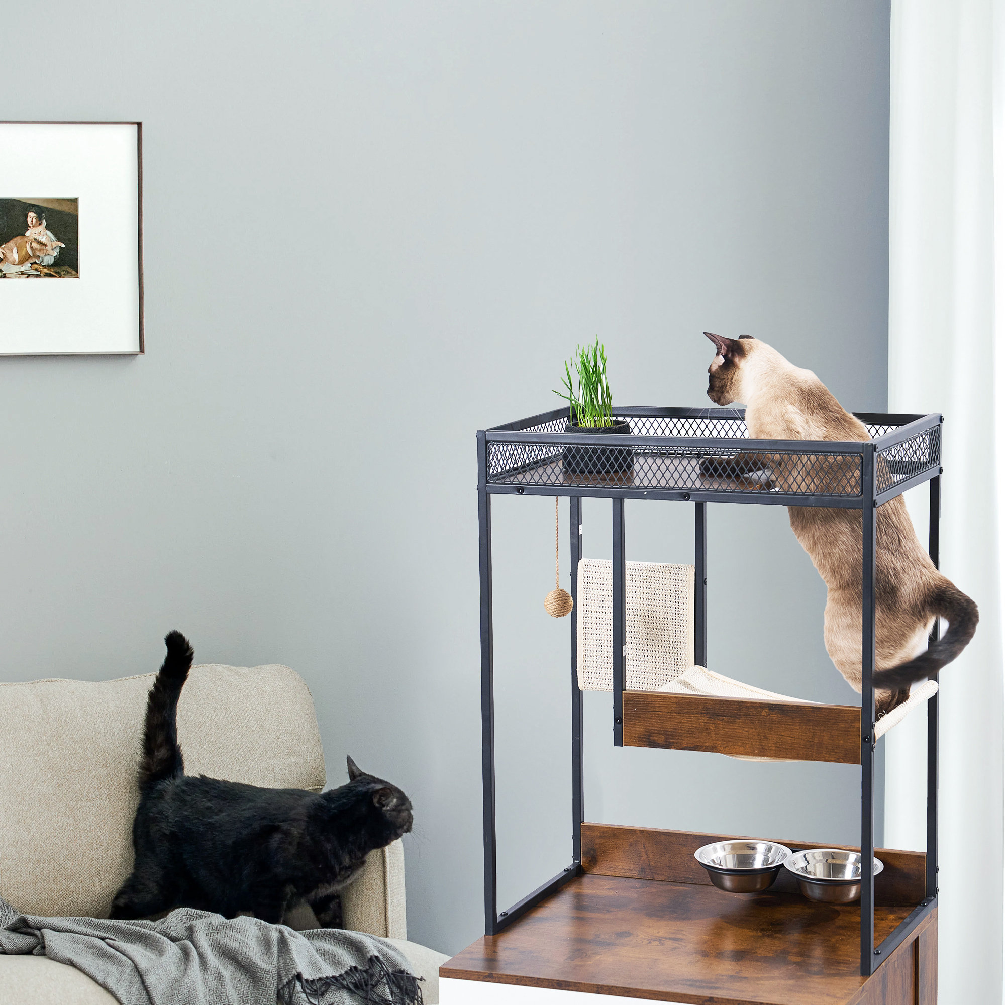 Tucker Murphy Pet Delontae Cat Furniture Condo with Scratching Pads and Large Storage Space for Small Medium Indoor Cats Wayfair